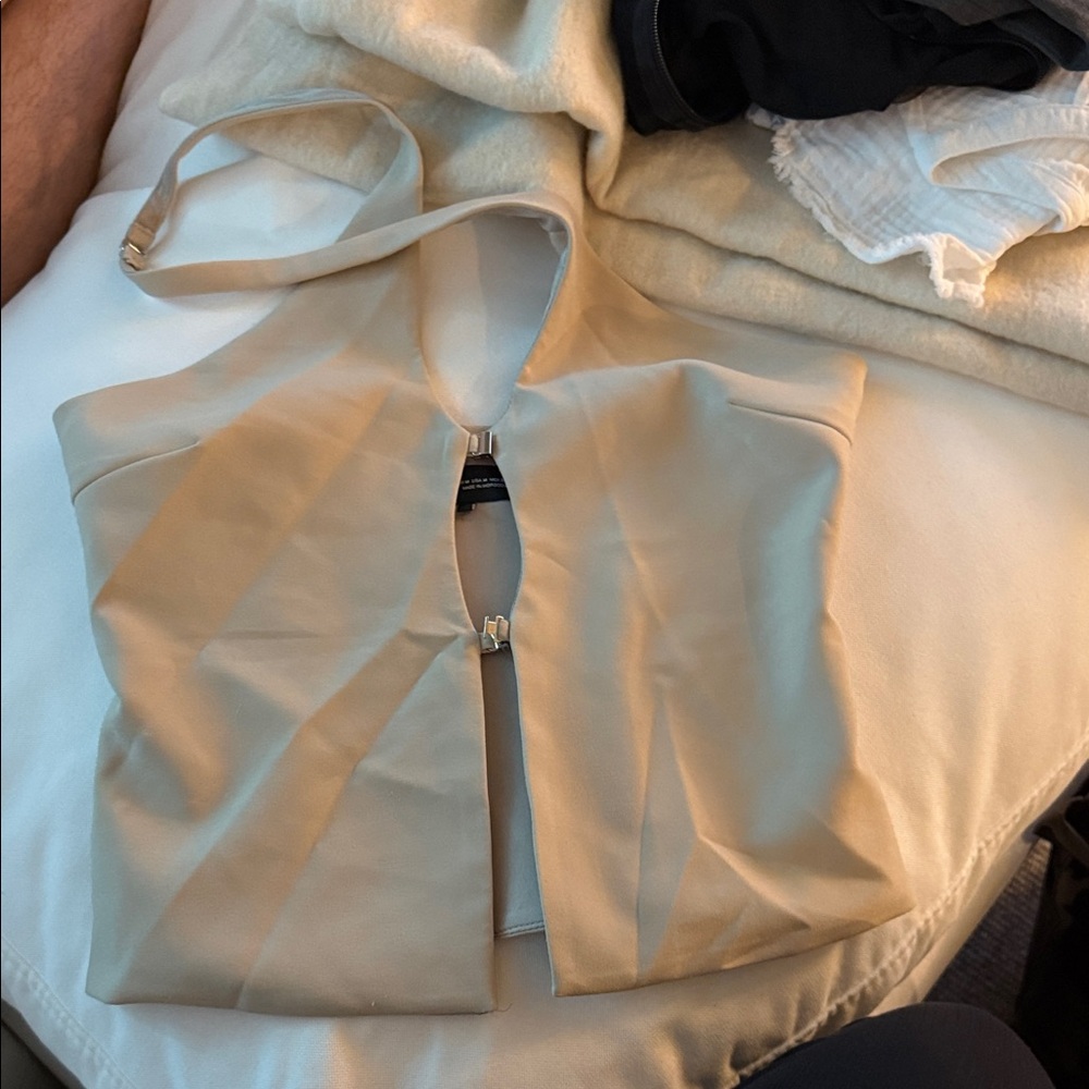Zara Cream Halter Top Blouse